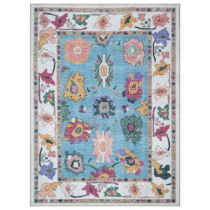 Alternative view of Farhana Green Colorful Floral Modern Oushak Rug