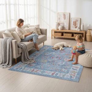Alternative view of Asiya Muted Blues Modern Oushak Rug