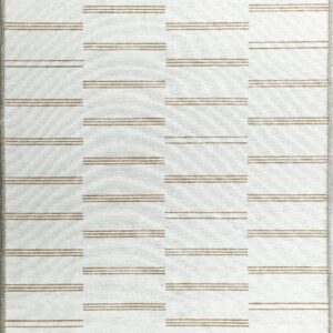 Ana Turkish Neutral Striped Faded Beige Brown Rug