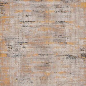 Mira Abstract Modern Area Rug – Orange & Beige, Machine Washable