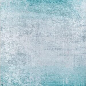 Rima Modern Turquoise Beach Aqua Ocean Abstract Area Rug
