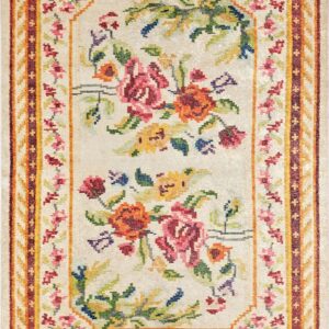 Rina Turkish Karabagh Floral Beige Area Rug