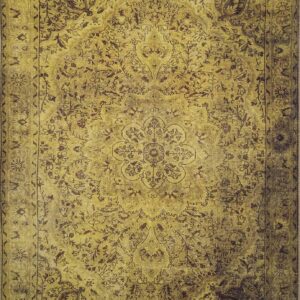 Zoya Oriental Yellow Over-dyed Brown Rug