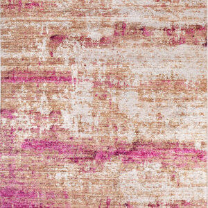 Ferah Abstract Pink Beige Modern Area Rug