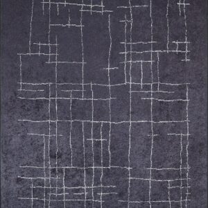 Danna Trellis Geometric Luxury Black White Area Rug