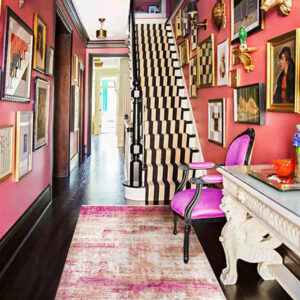 Alternative view of Ferah Abstract Pink Beige Modern Area Rug